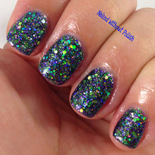 purple green glitter nail polish crystal knockout all night glow stick