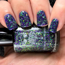 purple green glitter nail polish crystal knockout all night glow stick