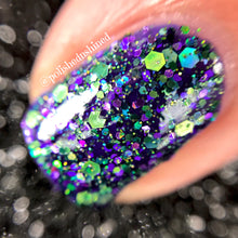 purple green glitter nail polish crystal knockout all night glow stick