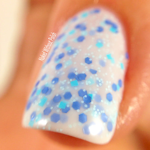 white blue glitter nail polish crystal knockout between wind and water