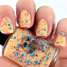 orange yellow peach glitter nail polish crystal knockout brigid's canaries equinox eggs