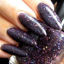 dark purple glitter holo polish crystal knockout ceremony of spells