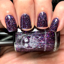 dark purple glitter holo polish crystal knockout ceremony of spells