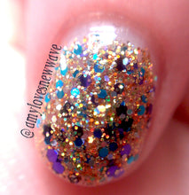 rainbow holo glitter topper purple gold blue crystal knockout divine disco