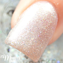 white shimmer glitter nail polish crystal knockout elysian afterlife greek underworld