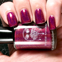 pink fuchsia holo nail polish crystal knockout festival of fate