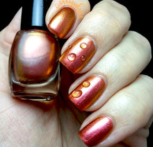 orange red copper multichrome nail polish crystal knockout hell hound greek underworld