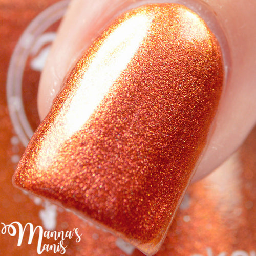 orange red copper multichrome nail polish crystal knockout hell hound greek underworld