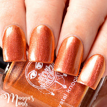 orange red copper multichrome nail polish crystal knockout hell hound greek underworld