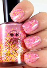 bright pink crelly glitter nail polish crystal knockout little miss taffy