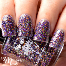 deep purple holo glitter gold nail polish crystal knockout phantom hoofbeats wild hunt