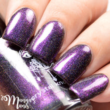 purple black holo rainbow nail polish crystal knockout specters of the sky