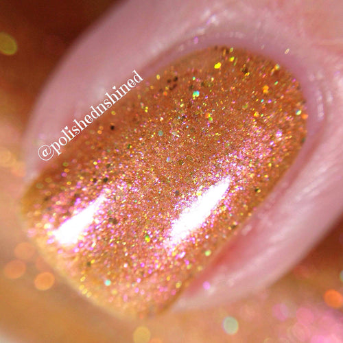 peach orange holo nail polish