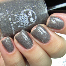 silver gray flakie nail polish crystal knockout the hanged man