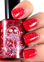 red jelly glitter holo nail polish crystal knockout they call me mimi