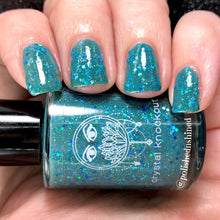 teal blue jelly glitter nail polish crystal knockout tube top weather