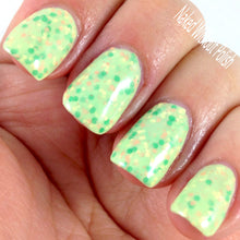 light green crelly glitter nail polish crystal knockout vesna's alligators