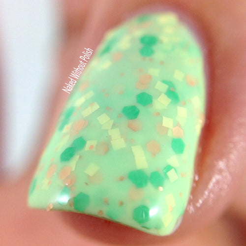 light green crelly glitter nail polish crystal knockout vesna's alligators