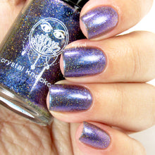 purple blue multichrome gold glitter nail polish crystal knockout walk on the stars