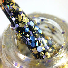 gold periwinkle blue glitter nail polish crystal knockout young king storyteller magic