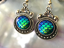 Azure Aqua Mermaid Scale Earrings