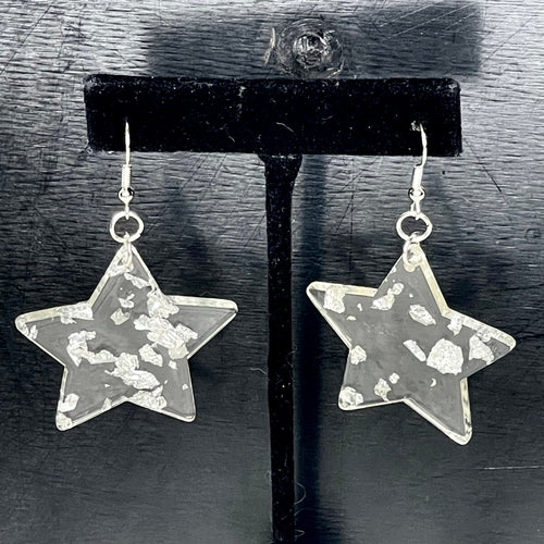 Starry Eyed Silver Foil Earrings